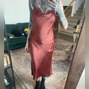 Express satin midi dress.